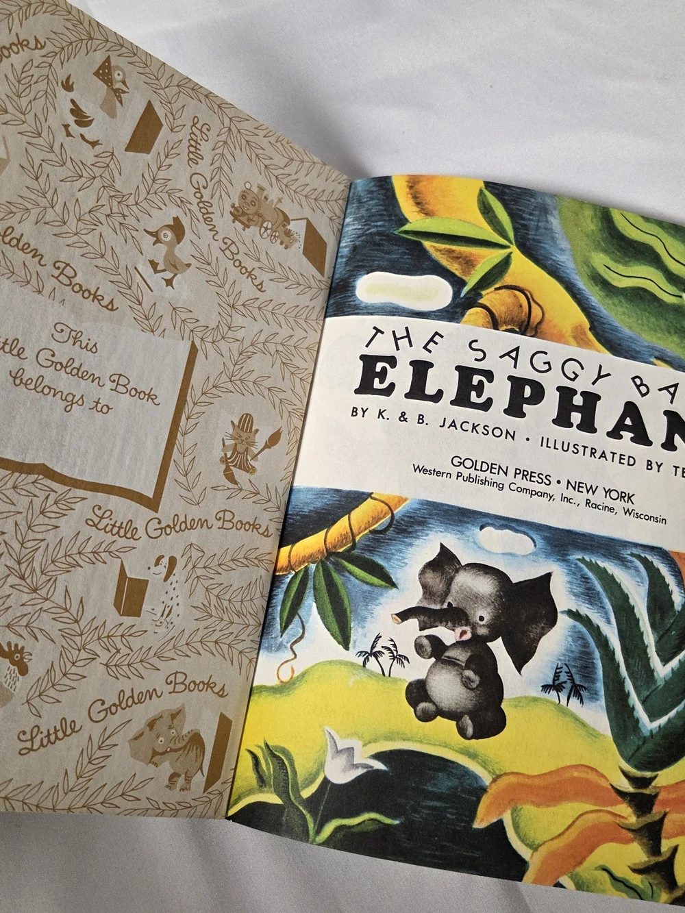 Vintage A Little Golden Book The Saggy Baggy Elephant  1974
